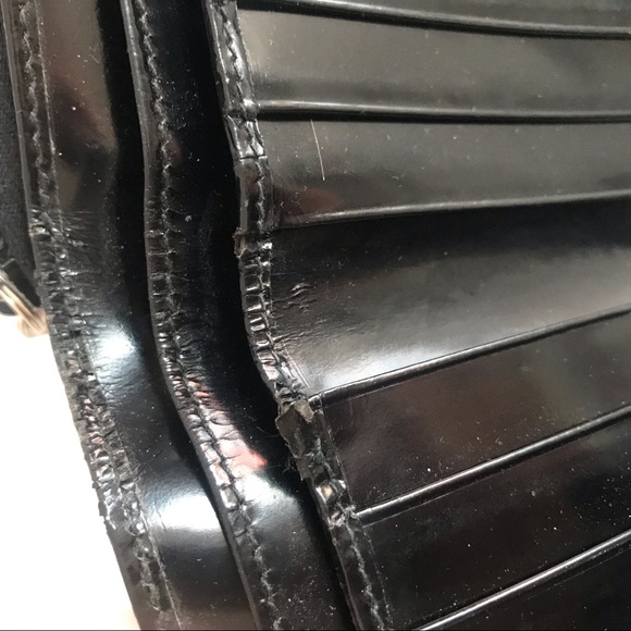 COPY - Authentic Gucci Vintage Bamboo Patent Leather Canvas Zipper Wallet 90’s … - Picture 13 of 16